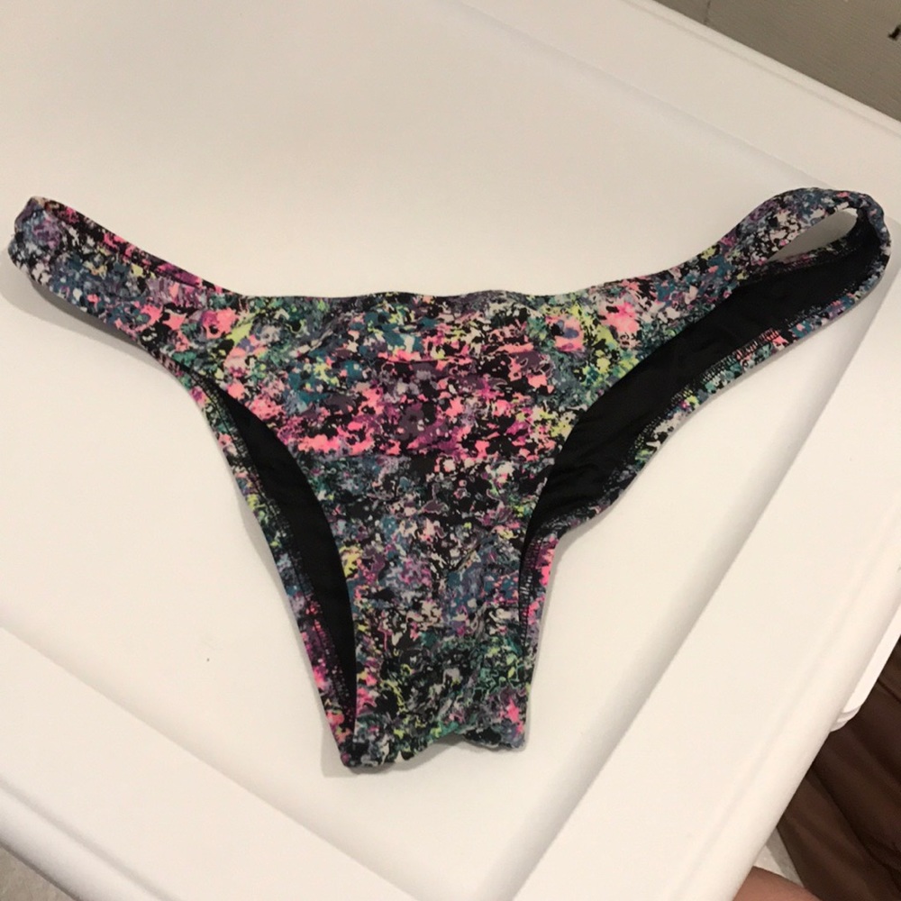 Victoria's Secret acid neon rainbow scrunch bikini